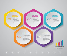 5 steps simple&editable process chart infographics element. EPS 10.