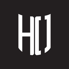 HO Logo monogram with ribbon style design template on black background