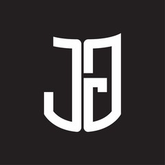 JG Logo monogram with ribbon style design template on black background