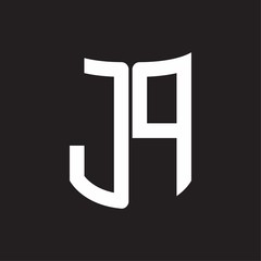 JP Logo monogram with ribbon style design template on black background
