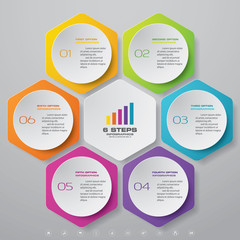 6 steps simple&editable process chart infographics element. EPS 10.	