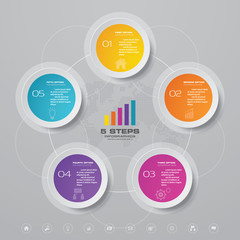 5 steps simple&editable process chart infographics element. EPS 10.	