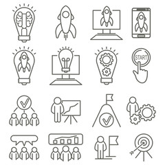 Linear startup icons for web and applications. Business concept. Vector.