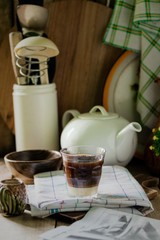 Vietnam Drip Coffe, served at the morning with bright background in still life