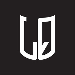 LQ Logo monogram with ribbon style design template on black background