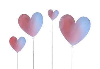 Fototapeta na wymiar Balloon hearts