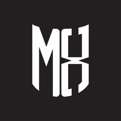 MX Logo monogram with ribbon style design template on black background