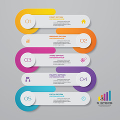 5 steps simple&editable process chart infographics element. EPS 10.