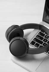 Wireless headphones close-up