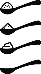 full spoon icon , vector line illustration