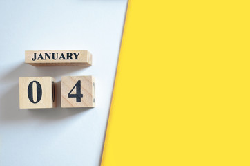 January 4, Empty white - Yellow background.