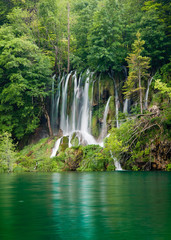 Beautiful Forest Waterfall NAtional Park in Croatia