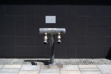 Fire hydrant - devcie for firefighters. Device of water supply for fireman and firefighter during emergency situation.