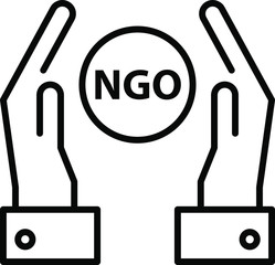 NGO care icon, vector line illustration