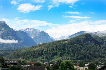 Fototapeta na wymiar Austria. Landscape with Austrian Alps. Summer in mountains.