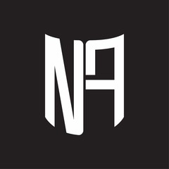 NF Logo monogram with ribbon style design template on black background