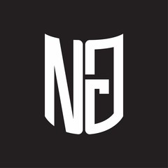 NG Logo monogram with ribbon style design template on black background