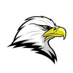 Eagle head mascot sign on a white background.