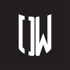 OW Logo monogram with ribbon style design template on black background