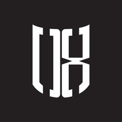 OX Logo monogram with ribbon style design template on black background