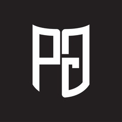 PG Logo monogram with ribbon style design template on black background