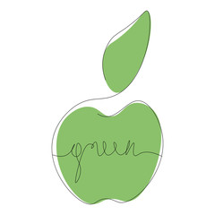Apple fruit green design vector illustration