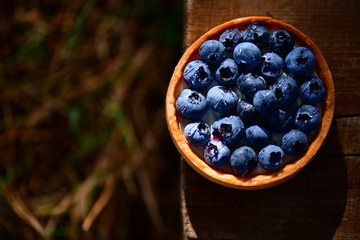 Dessert with berries. Blueberries are sweet. Cake with blueberries. Round cake.