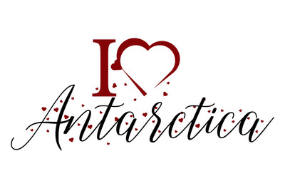 I Love Antarctica vector Background Image