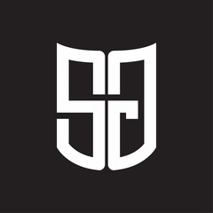 SG Logo monogram with ribbon style design template on black background