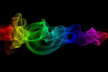 Color smoke design isolated on black