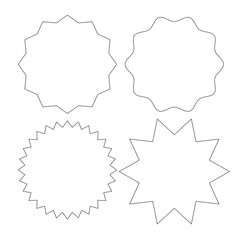 Set of  blank labels various shape isolated on white. Vector illustration