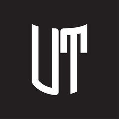 UT Logo monogram with ribbon style design template on black background