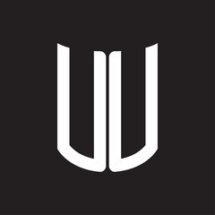 UU Logo monogram with ribbon style design template on black background