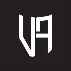 VF Logo monogram with ribbon style design template on black background