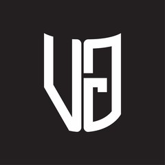 VG Logo monogram with ribbon style design template on black background