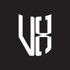 VX Logo monogram with ribbon style design template on black background