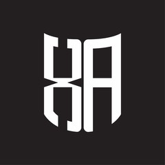 XA Logo monogram with ribbon style design template on black background