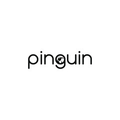 Pinguin logo Design. Pinguin negative space Logo. Pinguin logo font. Pinguin flat Logo.
