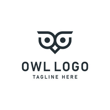 Owl Bird Flat Logo Design 