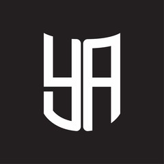 YA Logo monogram with ribbon style design template on black background