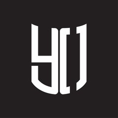 YO Logo monogram with ribbon style design template on black background