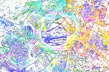 Bright background with different abstract objects. Beautifully colored. Suitable for wallpapers and posters, web, cards, etc.