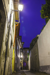 view on an ancient european narrow street