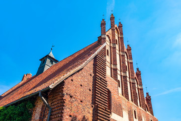 Exterior of the gothic St. Lawrence Church within the medieval Teutonic Order Castle in Malbork, Poland