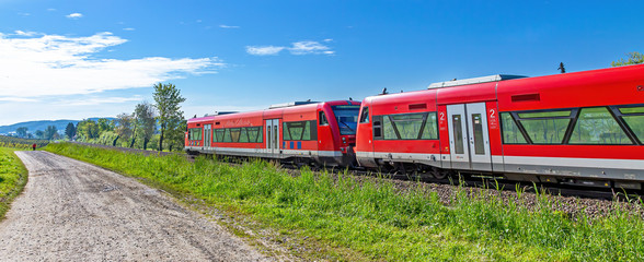 Regionalbahn, Zug am Bodensee bei Birnau