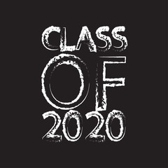 Class of 2020. Stylish graduate design for printing on t-shirts. Vector illustration of College, school graduation logo for holiday event or party. A graduate of the senior 2020 written gradient gold.