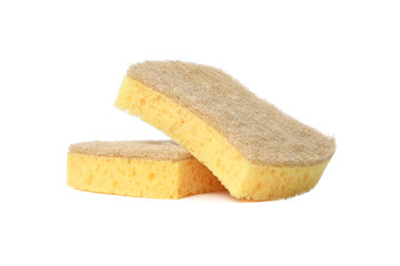 Sponges for washing dishes isolated on white background