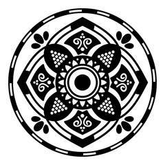 Black and white mandala for coloring page