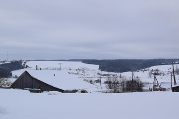 village in winter