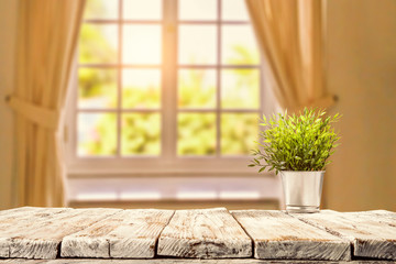 Wooden background of free space for your decoration and spring window time. 